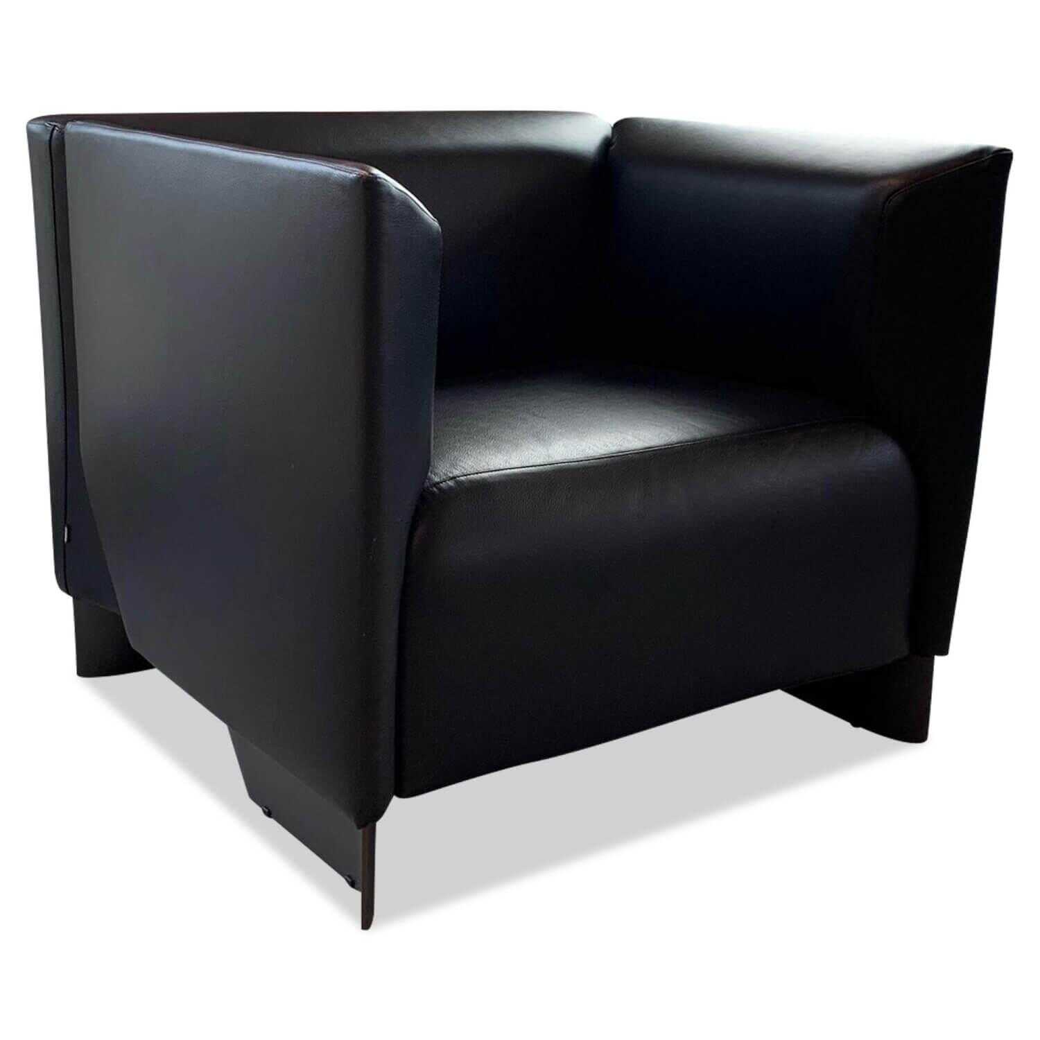 Cassina - Sessel 131 ZH One 1854 Leder Pelle Scozia Grafite 13X606 Schwarz Einfarbige Version - 1