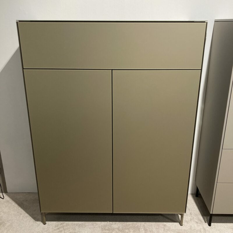 Spectral Smart Furniture - Highboard Side Metallic Glas Champagner Grau Korpus Schwarz  - 3