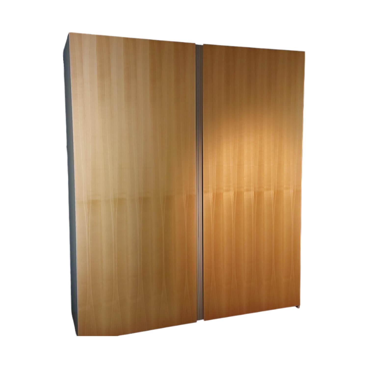 Kettnaker - Kleiderschrank Flat Edelholzfurnier Kirschbaum Schiebetüren Mit Lichtgrauer Mittelfuge Inklusive Fachböden Und Kleiderstangen - 1