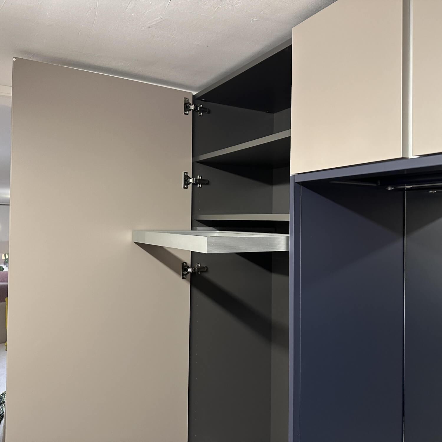 Schönbuch - Schrank Stripes Kieselstein 59 Grau Und Nachtblau 51 Blaugrau Lackiert Sitzbankpolster Nachtblau - 5