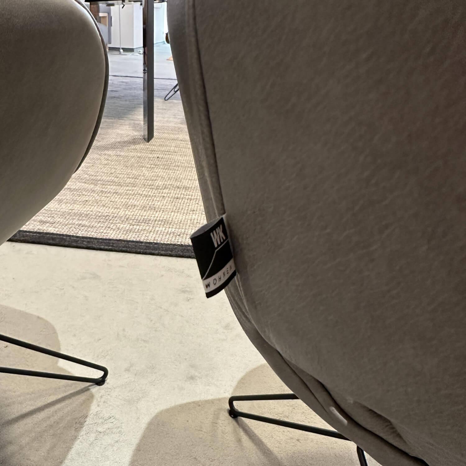 WK Wohnen - 6er-Set Armlehnstuhl WK 708 Stoff JAB A91062 Rosa Und Leder Granada Steel Grau Drehgestell Schwarz - 4