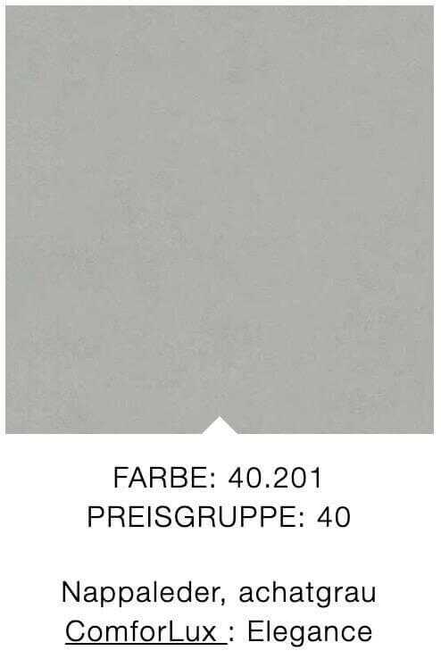 Rolf Benz - Hochlehnsessel 50 H-SE Leder 40.201 Achatgrau Gestell Chrom mit Hocker - 3