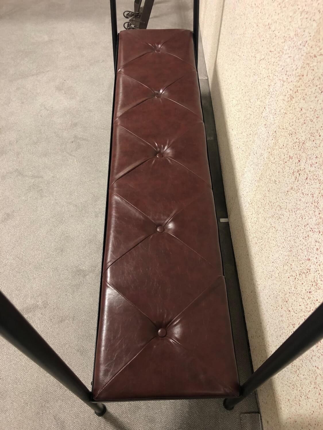 Kare Design - Garderobe Modell 80796 Gym Bench Kunstleder Bordeaux Rot Rahmen Stahl Lackiert Schwarz - 5