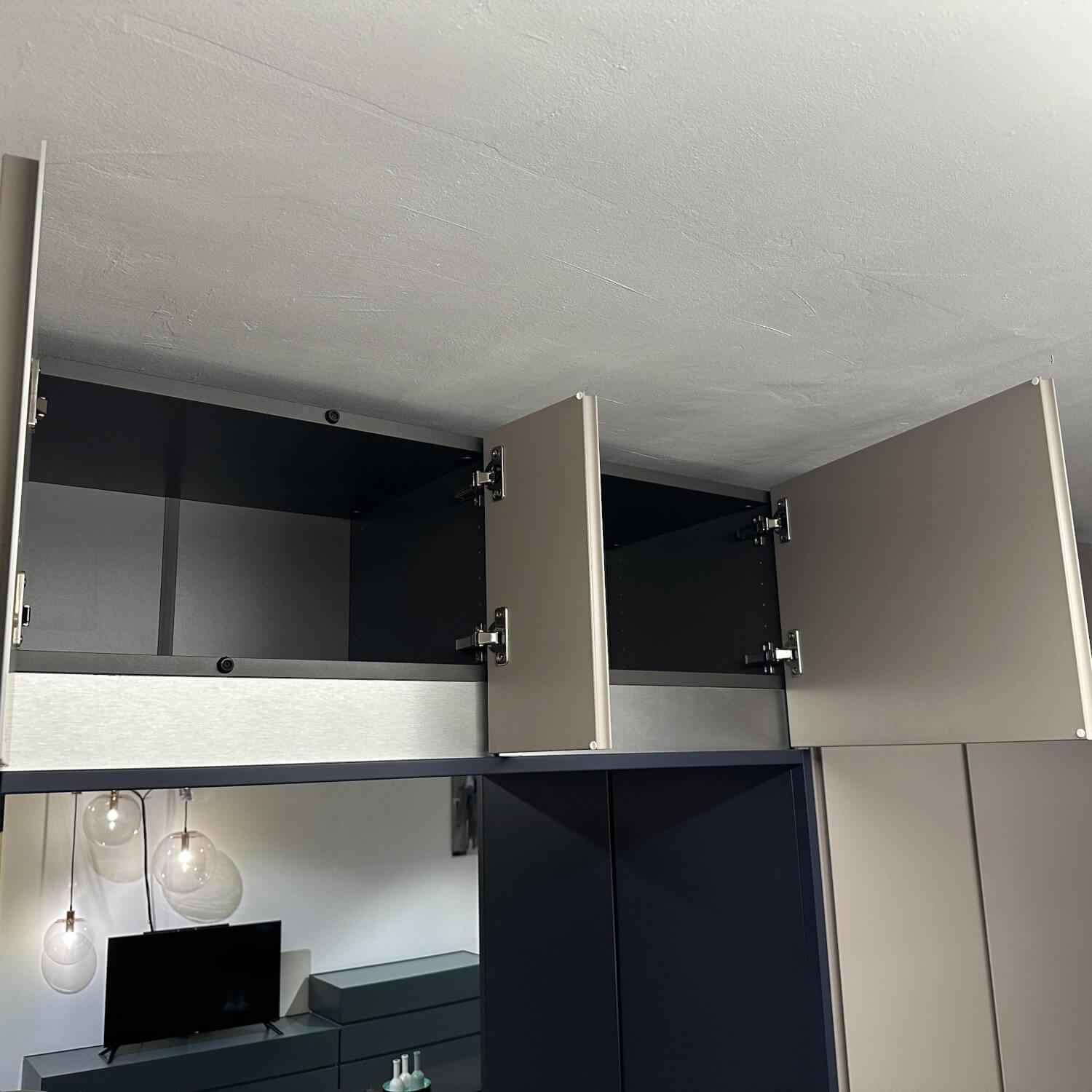 Schönbuch - Schrank Stripes Kieselstein 59 Grau Und Nachtblau 51 Blaugrau Lackiert Sitzbankpolster Nachtblau - 9